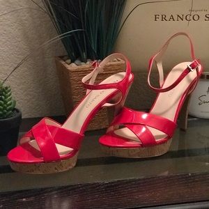 Red Franco Sarto cork sandal